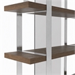 Pemberly Row Modern 4-Shelves Bookshelf in Walnut Veneer and Glass