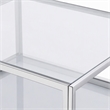 Pemberly Row Modern Glass and Stainless Steel Coffee Table in Silver and Clear
