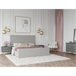 Pemberly Row Modern Velvet Upholstered Eastern King Bed in Gray
