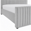 Pemberly Row Modern Velvet Upholstered Eastern King Bed in Gray