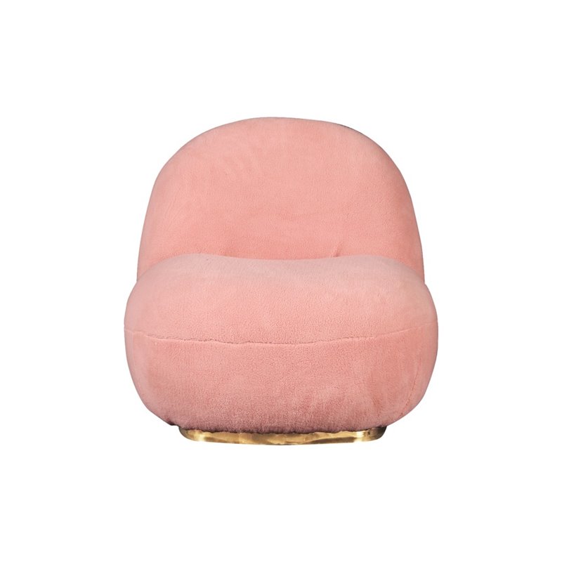 Pemberly Row Modern Sherpa Fabric Pink Accent Chair with 440 lb Capacity