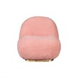 Pemberly Row Modern Sherpa Fabric Pink Accent Chair with 440 lb Capacity