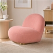 Pemberly Row Modern Sherpa Fabric Pink Accent Chair with 440 lb Capacity