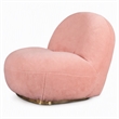 Pemberly Row Modern Sherpa Fabric Pink Accent Chair with 440 lb Capacity