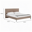 Pemberly Row Eastern King Bed in Brown Oak with Stainless Steel Legs