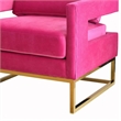 Pemberly Row Edna Upholstered Velvet Accent Chair in Pink and Gold