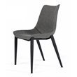 Pemberly Row Eco-Leather and Metal Dining Chairs in Gray (Set of 2)