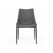 Pemberly Row Eco-Leather and Metal Dining Chairs in Gray (Set of 2)