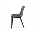 Pemberly Row Eco-Leather and Metal Dining Chairs in Gray (Set of 2)