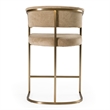 Pemberly Row Modern Brown Fabric and Antique Brass Counter Chair