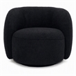 Pemberly Row Modern Black Fabric Accent Chair with Pine Wood Frame