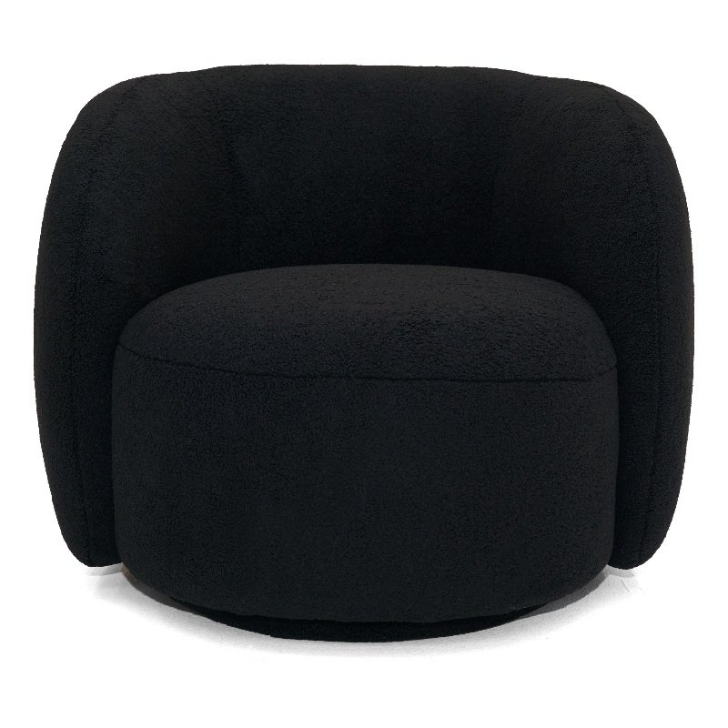 Pemberly Row Modern Black Fabric Accent Chair with Pine Wood Frame