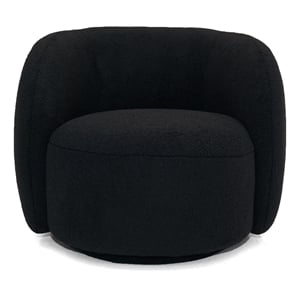 Pemberly Row Modern Black Fabric Accent Chair with Pine Wood Frame