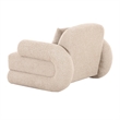 Pemberly Row Modern Beige Fabric Accent Chair with White Burl Veneer