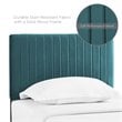 Pemberly Row Velvet Upholstered Twin Headboard with Channel Tufting in Teal
