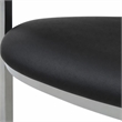 Pemberly Row Black Dining Chair with Steel Base and Faux Leather Seat