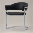 Pemberly Row Black Dining Chair with Steel Base and Faux Leather Seat