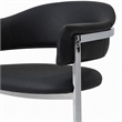 Pemberly Row Black Dining Chair with Steel Base and Faux Leather Seat