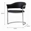 Pemberly Row Black Dining Chair with Steel Base and Faux Leather Seat