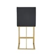 Pemberly Row Modern Dark Grey Vegan Leather Counter Stool with Brass Legs