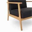 Pemberly Row Modern Black Fabric Accent Chair with Oak Wood Frame