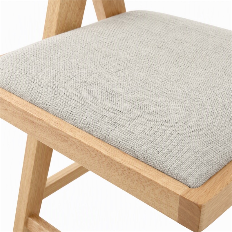 Pemberly Row Modern Beige Counter Stool Set of 2 in Rubberwood Natural Finish