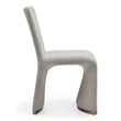Pemberly Row Set of 2 Grey Dining Chairs with Boucle Fabric and Gold Legs