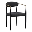Pemberly Row Mid-Century Modern Dining Chair in Grey and Gold Accents