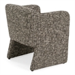 Pemberly Row Modern Beige and Black Fabric Upholstered Dining Arm Chair