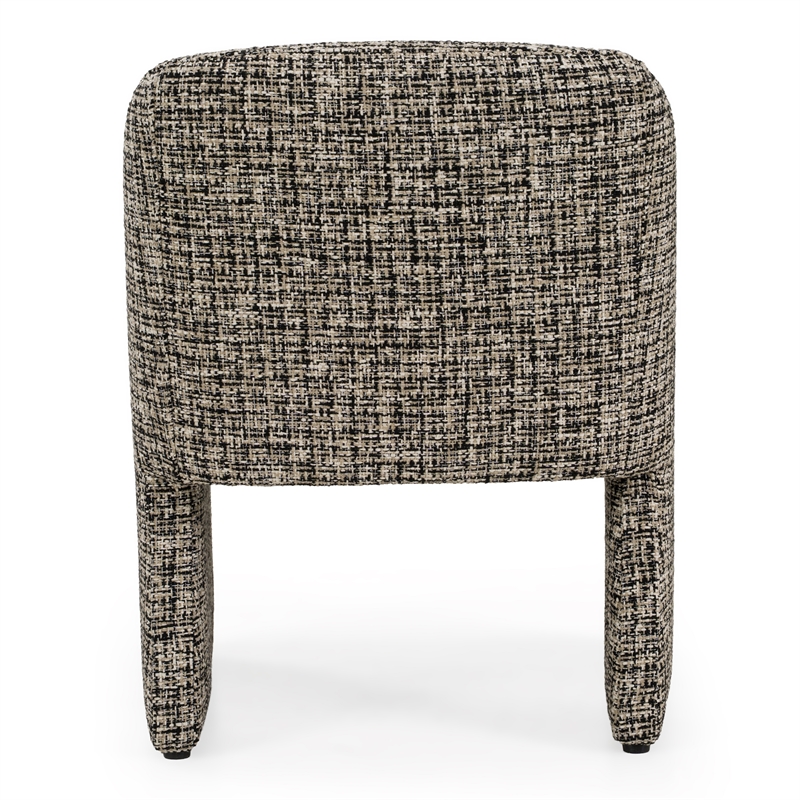 Pemberly Row Modern Beige and Black Fabric Upholstered Dining Arm Chair