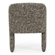 Pemberly Row Modern Beige and Black Fabric Upholstered Dining Arm Chair