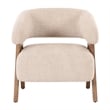 Pemberly Row Mid-Century Modern Beige Fabric Accent Chair with Ash Legs