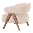 Pemberly Row Mid-Century Modern Beige Fabric Accent Chair with Ash Legs