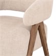 Pemberly Row Mid-Century Modern Beige Fabric Accent Chair with Ash Legs