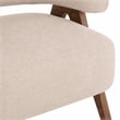 Pemberly Row Mid-Century Modern Beige Fabric Accent Chair with Ash Legs