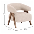 Pemberly Row Mid-Century Modern Beige Fabric Accent Chair with Ash Legs