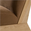 Pemberly Row Modern Brown Accent Chair with Wood Frame and Fabric Upholstery