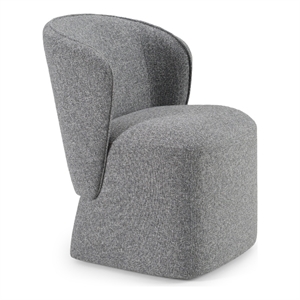 Pemberly Row Modern Gray Swivel Dining Chair in Polyester Fabric