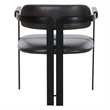 Pemberly Row Modern Dark Brown Leather Dining Chair with Foam Seat