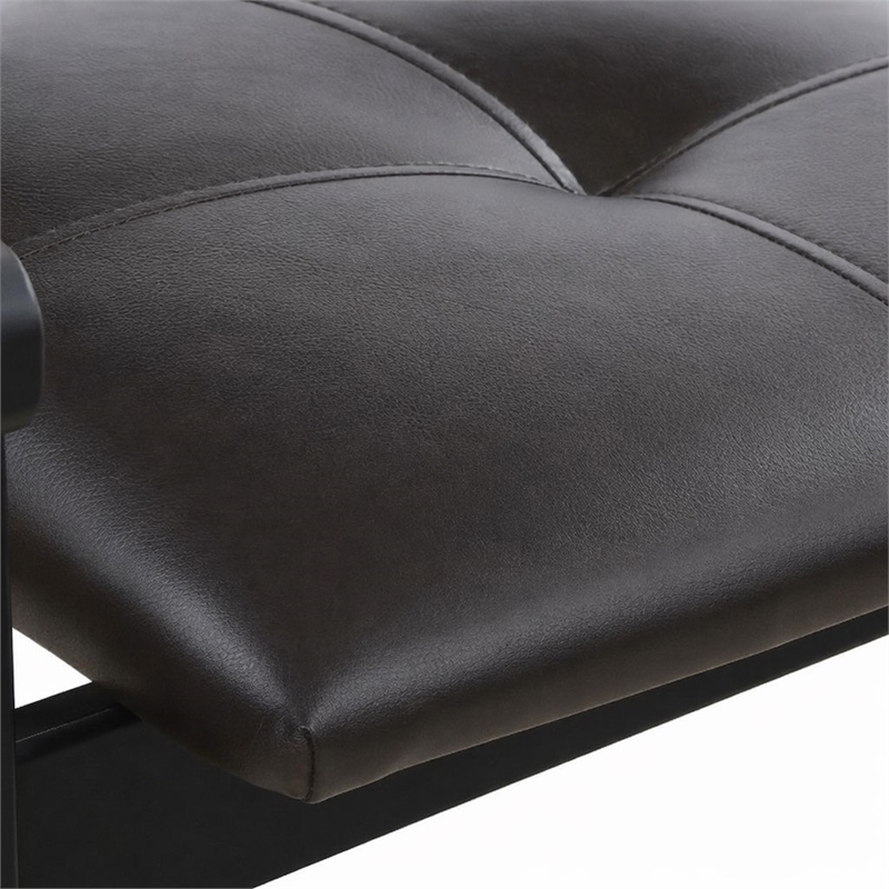 Pemberly Row Modern Dark Brown Leather Dining Chair with Foam Seat
