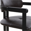 Pemberly Row Modern Dark Brown Leather Dining Chair with Foam Seat