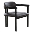 Pemberly Row Modern Dark Brown Leather Dining Chair with Foam Seat