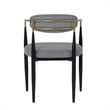 Pemberly Row Mid-Century Modern Grey Fabric Dining Armchair with Gold Arms