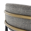 Pemberly Row Mid-Century Modern Grey Fabric Dining Armchair with Gold Arms