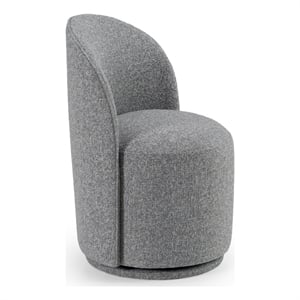 Pemberly Row Modern Gray Fabric Upholstered Swivel Dining Chair