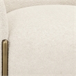 Pemberly Row Antique Brass Accent Chair in Beige Fabric with Round Arms