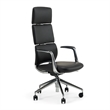 Pemberly Row Modern Black Executive Office Chair in Vegan Leather
