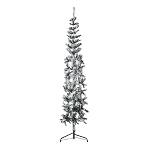 Pemberly Row 70.9&quot Artificial Christmas Tree with Snow Effect in White & Green