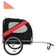 Pemberly Row Collapsible Pet Bike Trailer in Red and Black with Safety Features