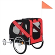 Pemberly Row Collapsible Pet Bike Trailer in Red and Black with Safety Features